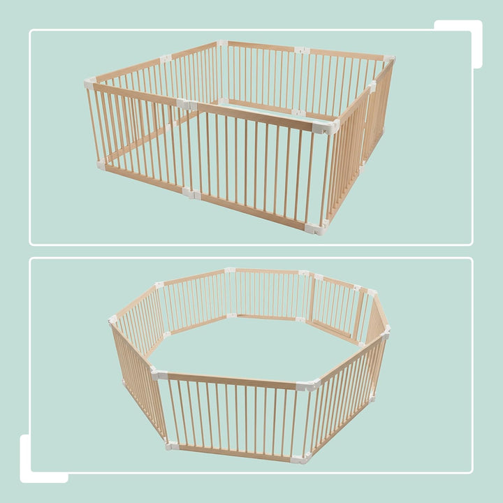 Relaxdays Laufstall Baby, Flexibles Laufgitter mit Tür, 8 Panel HxB: 61 x 84,5 cm, sichere Spielecke