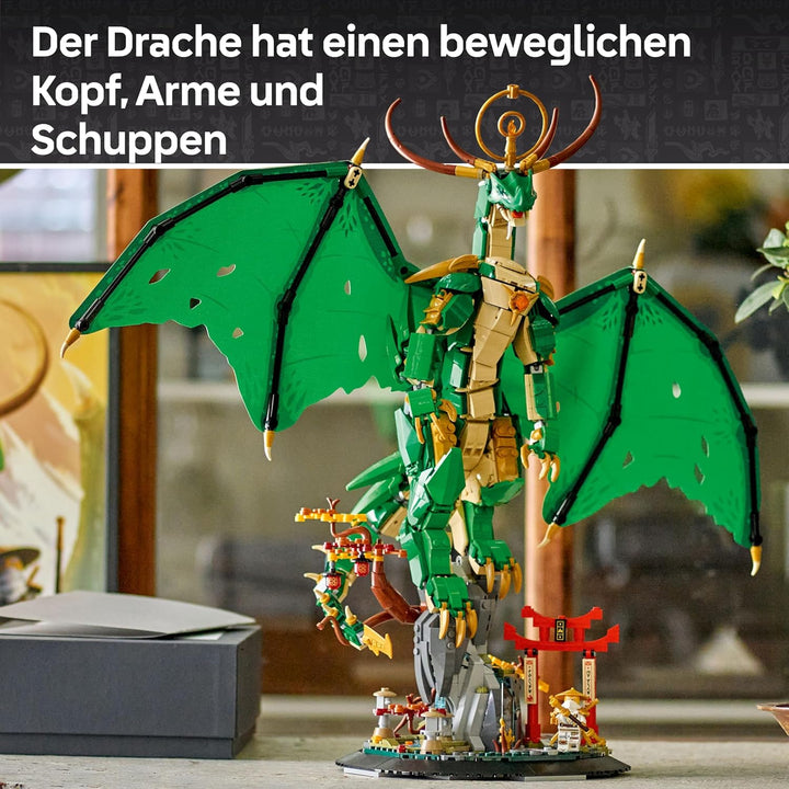 LEGO NINJAGO Wächterdrache Bauset - Mit Drachenfigur, Meister Wu Minifigur & Ständer – Bauspielset f