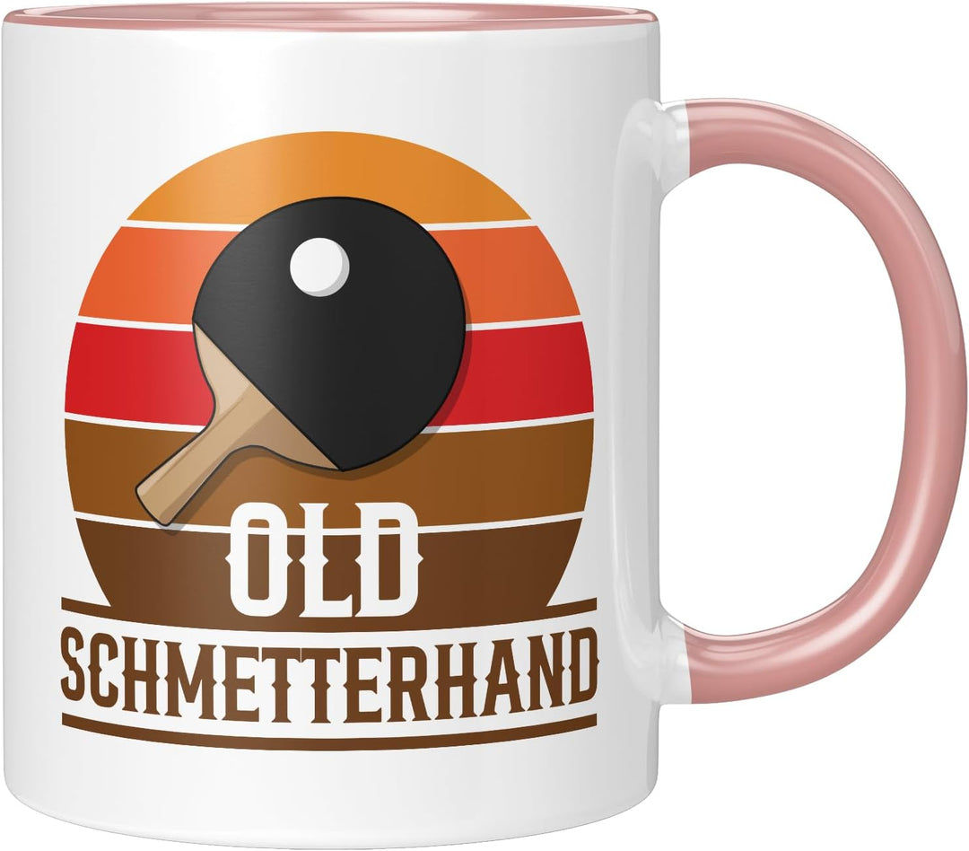 Lustige Tischtennis Tasse | Old Schmetterhand Retro Design | Geschenkidee für Ehemann, Vater, Opa Ro