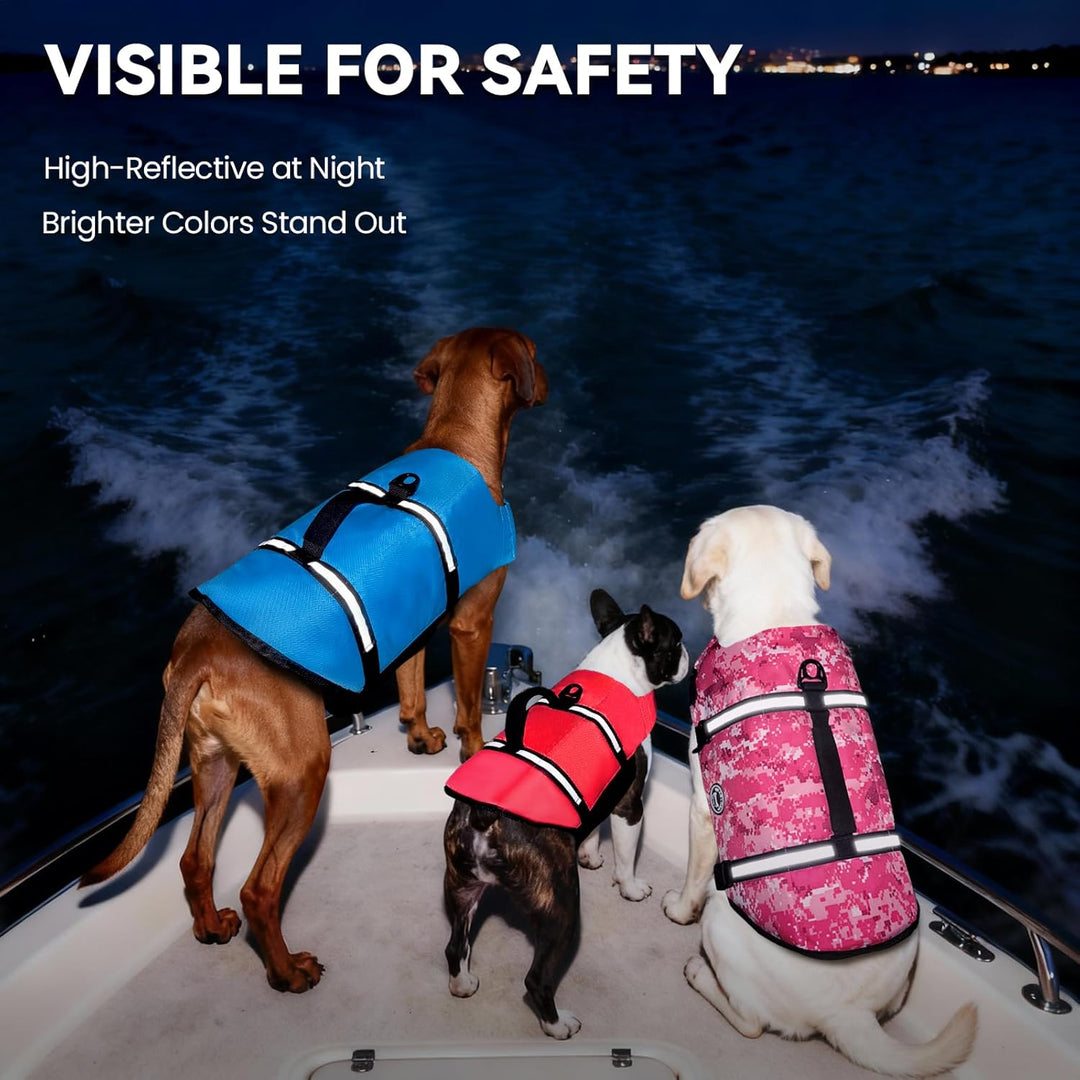 VIVAGLORY Rip Stop Schwimmweste Hund, Hundeschwimmweste, Schwimmhilfe & Auftrieb, Rettungsweste Hund