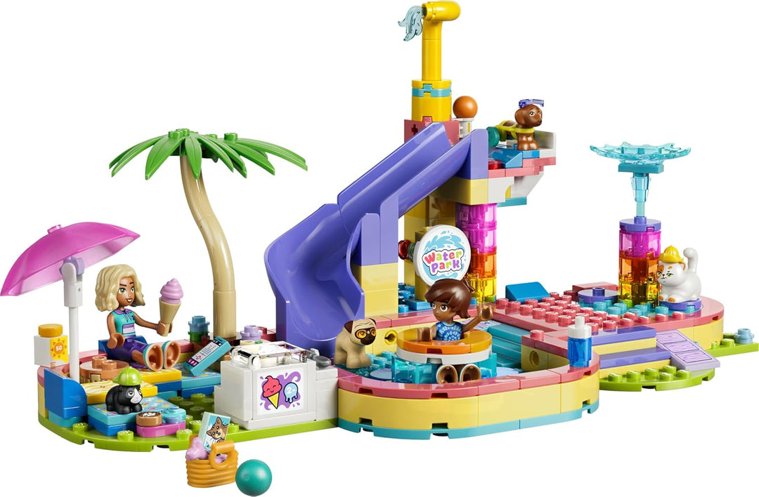 LEGO Friends Lustiger Tag im Wasserpark - Miniatur Spielset mit Rutsche, 2 Minifiguren, 4 Tierfigure