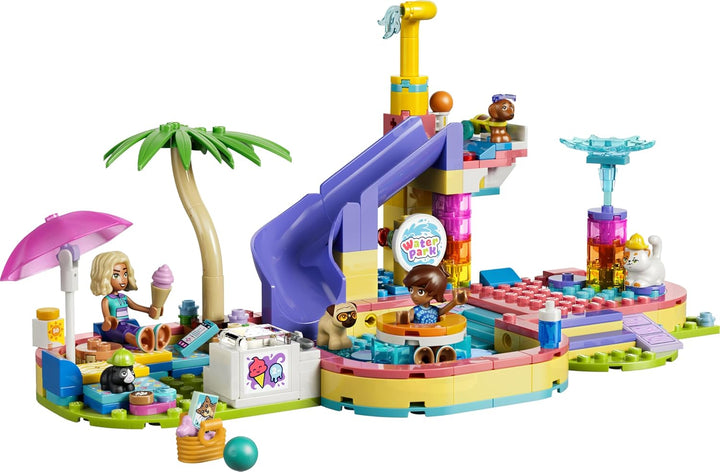 LEGO Friends Lustiger Tag im Wasserpark - Miniatur Spielset mit Rutsche, 2 Minifiguren, 4 Tierfigure