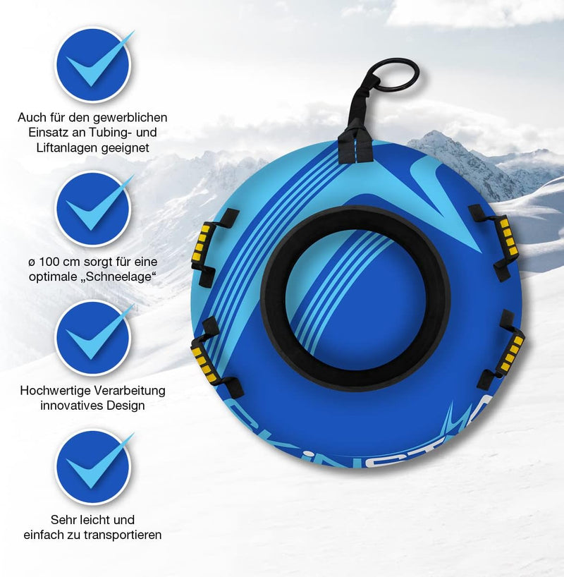 SkinStar Profi Snow Tube Schlitten Bob Rodel Reifen Schneereifen Rutschreifen Ø100cm