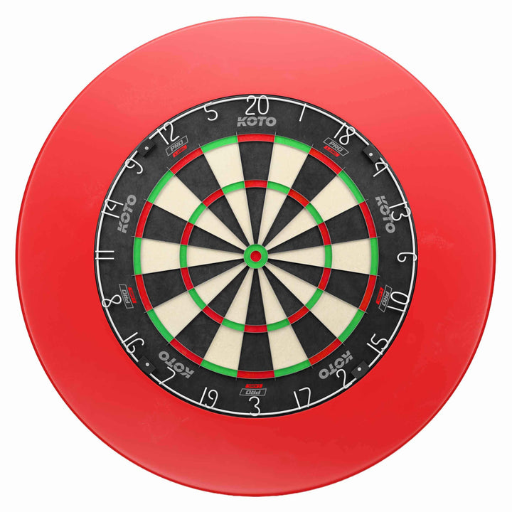 KOTO - King Pro + Dartbord Surround Rot, Hochwertiger Dart Surround für alle Dartscheiben, Dart Auff