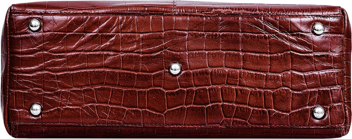 ANTONIO VALERIA ALEXIS Leder Tote Bag Printed Dark Red, Printed Dark Red