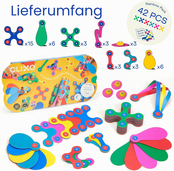 Clixo Rainbow 42 Piece Pack, 42 Piece Pack