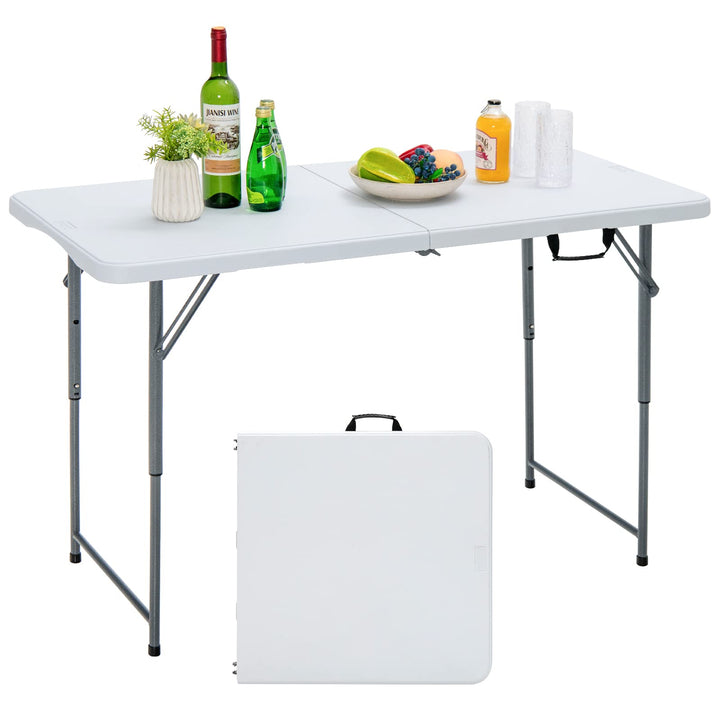 KOMFOTTEU Campingtisch klappbar, Klapptisch Höhenverstellbar, Gartentisch mit Griff bis 150 kg, Balk