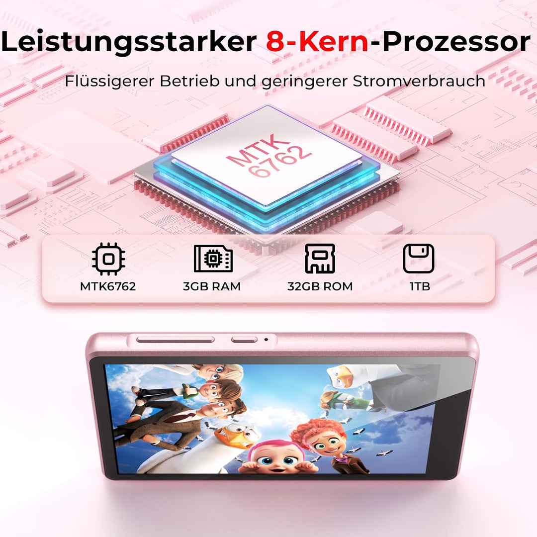 160 GB MP3 Player Spotify mit Bluetooth und WiFi, 4.5 Zoll-Touchscreen | MP4 Player Android,Kinder H