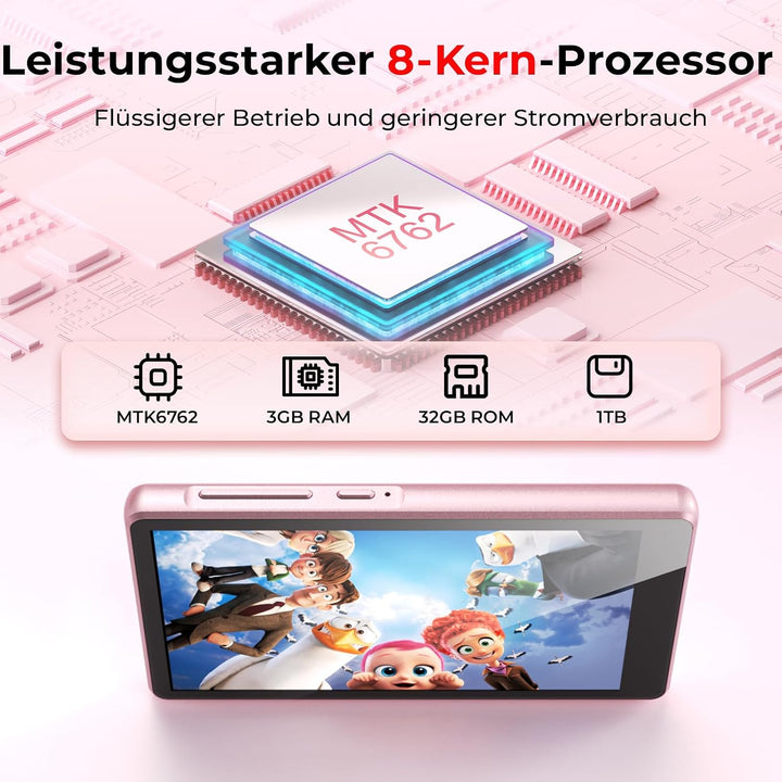 160 GB MP3 Player Spotify mit Bluetooth und WiFi, 4.5 Zoll-Touchscreen | MP4 Player Android,Kinder H