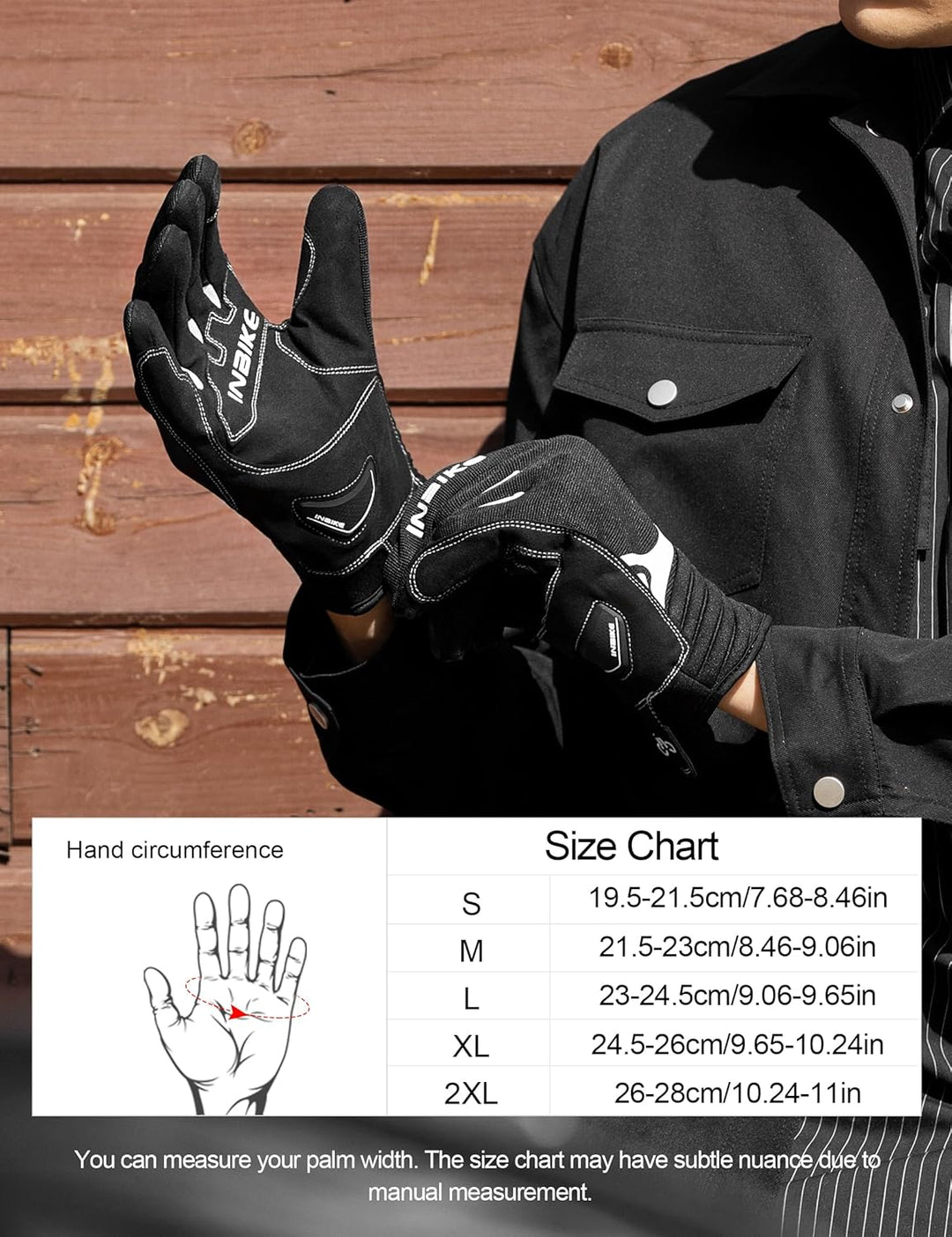 INBIKE Winter Motorradhandschuhe Wasserdicht Warm Winddicht mit Harter Schutz Motocross Motorrad Han