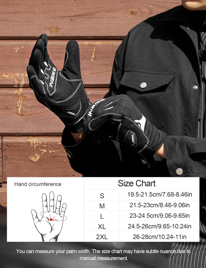 INBIKE Winter Motorradhandschuhe Wasserdicht Warm Winddicht mit Harter Schutz Motocross Motorrad Han