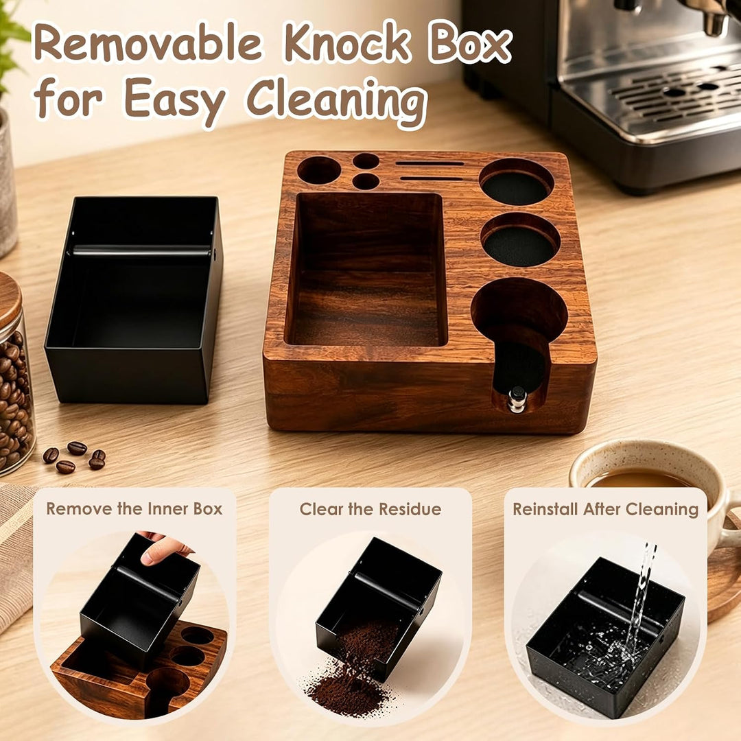 Buachois Kaffee Tamping Station 51/54 mm Klopfbox Tamperstation, Espresso Tampingstation Aufbewahrun