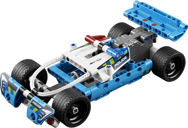 Lego 42091 Technic Polizei-Verfolgungsjagd, Spielzeugauto mit Rückziehmotor, Bauset für Jungen und M