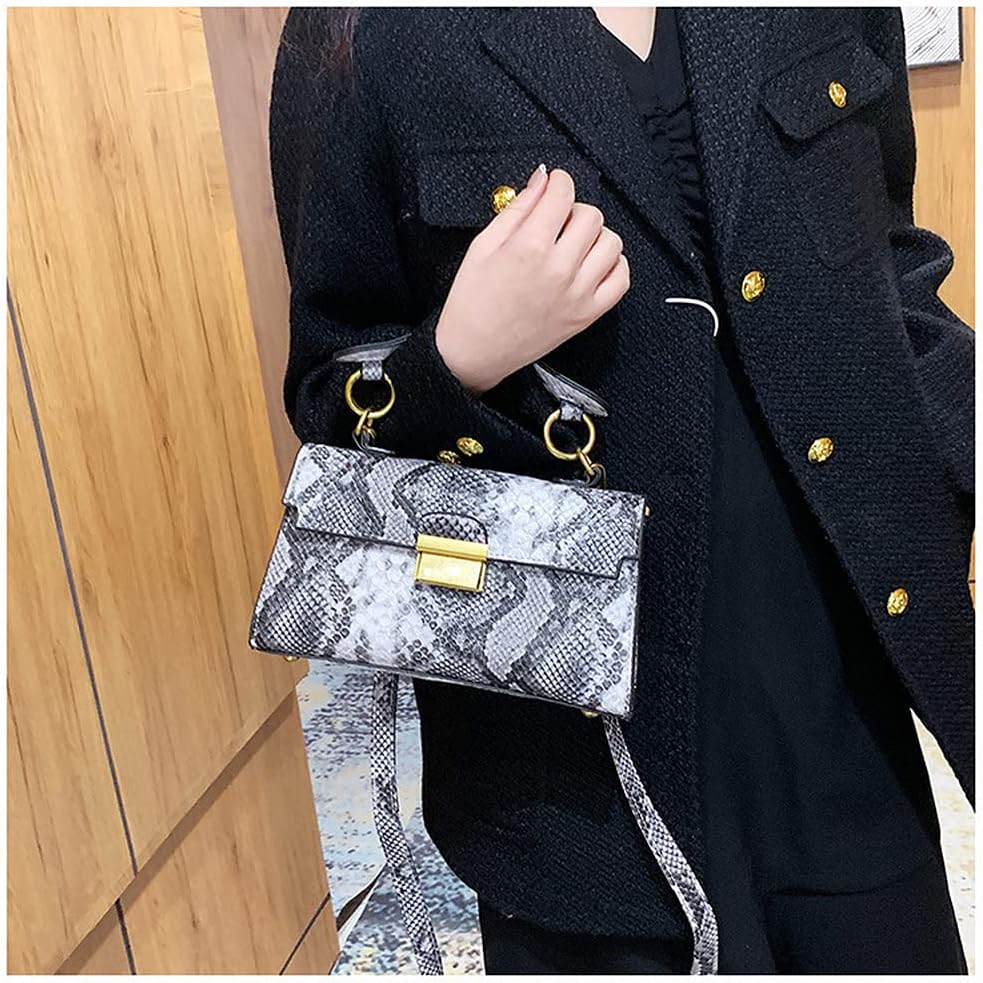 Coolives Damen Kleine Umhängetasche mit Krokodilledermuster Mini Handtasche aus PU-Leder Clutches Da