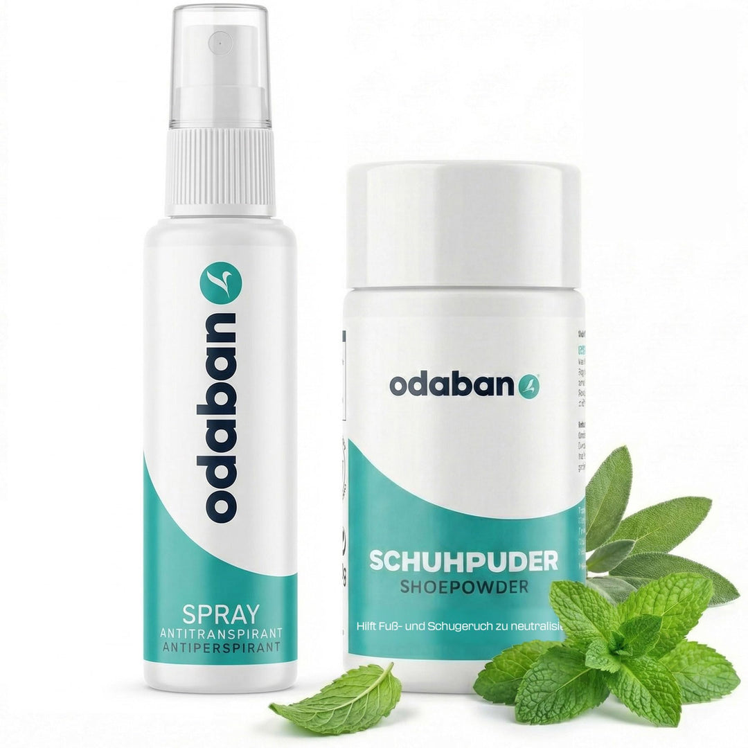 ODABAN Antiperspirant Deodorant Spray 30ml + Fuss- und Schuhpuder 50g