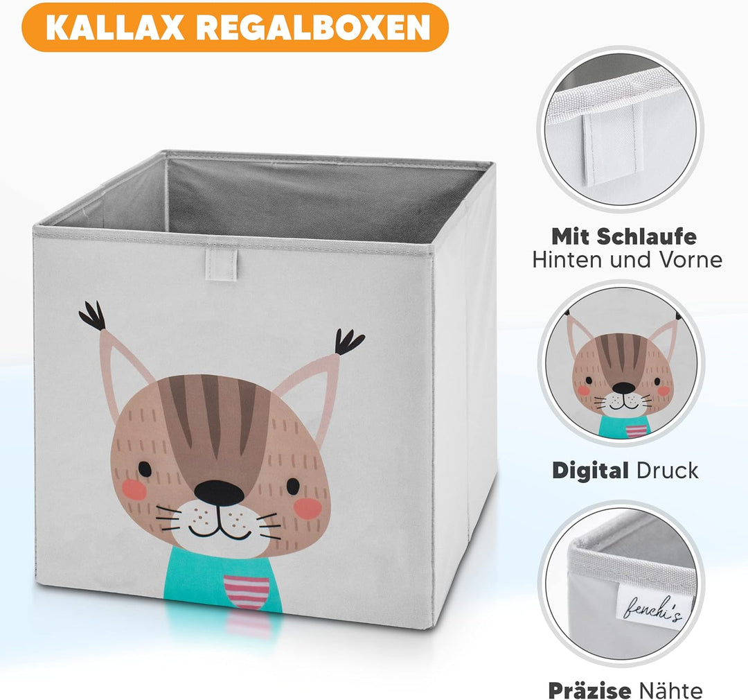 fenchi's AUSTRIA 2er Set Aufbewahrungsboxen Kinder, Masse 33 * 33 * 33cm, ideal für Kallax, verschie