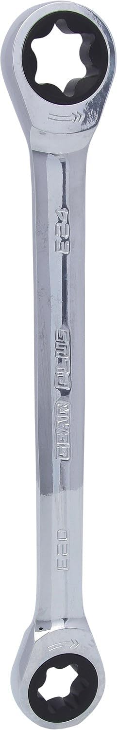 KS Tools 503.4357 GEARplus TX-E-Doppel-Ratschenringschlüssel,E20xE24, E20xE24