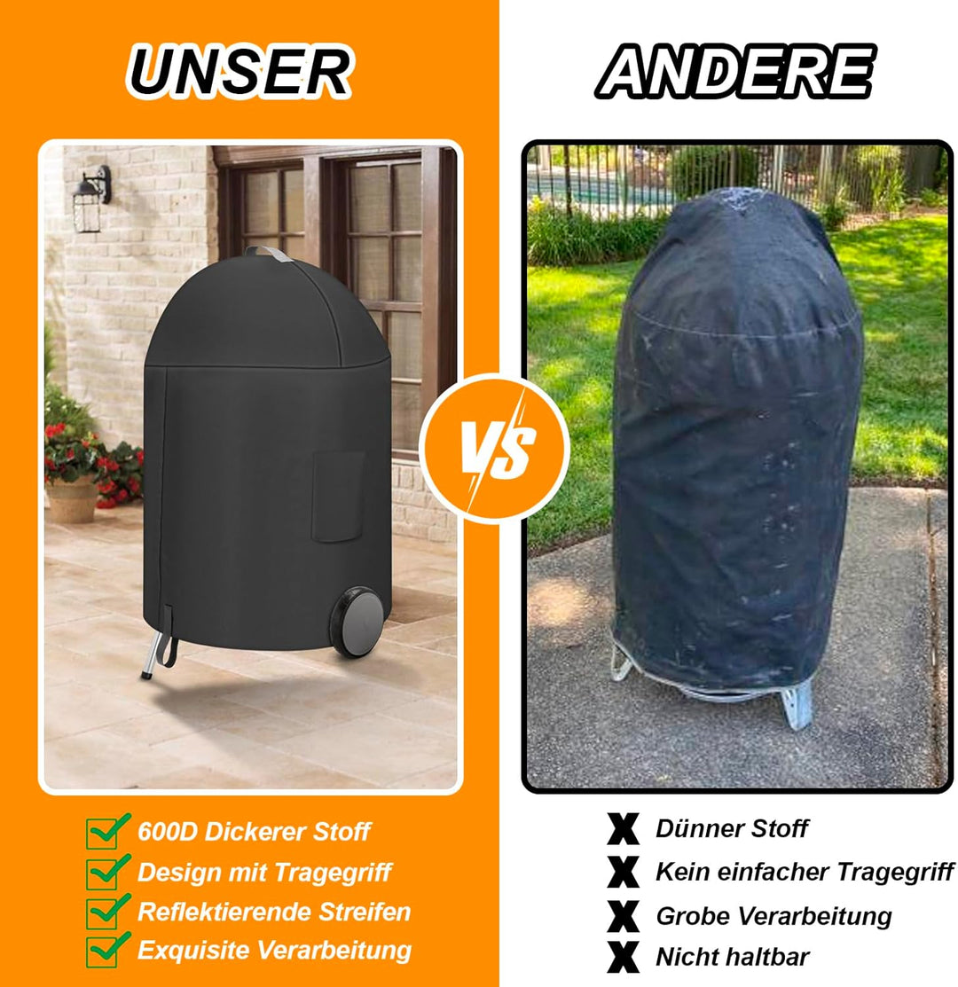 Grillabdeckung für Weber 57CM Premium Holzkohlegrills, 600D Oxford Abdeckhaube für Kugelgrill Abdeck