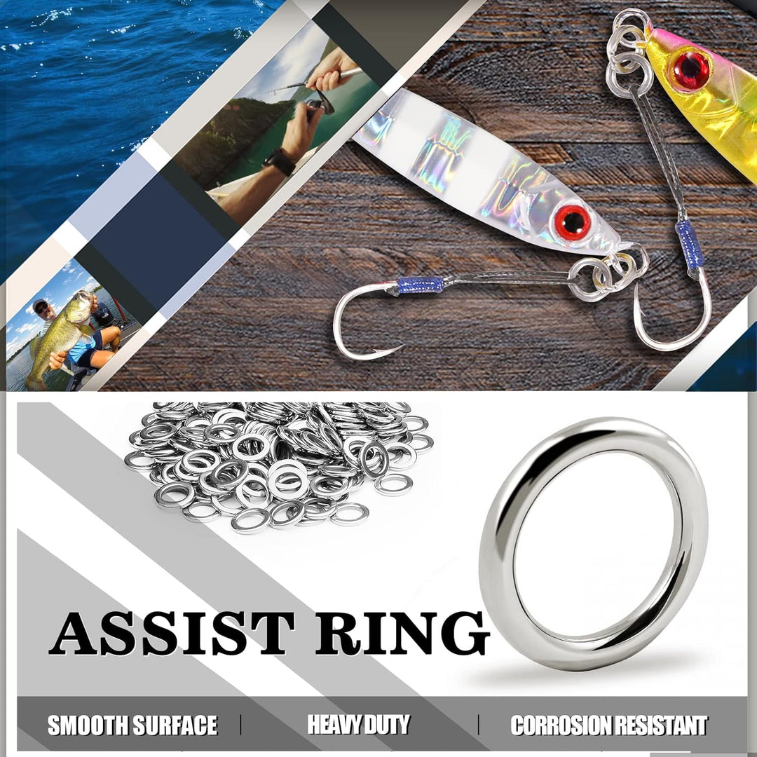 Edelstahl Verbinder Solid Ring Angeln Angelwirbel Köder Rig Angel Ringe Wirbe Meeresangeln Salzwasse