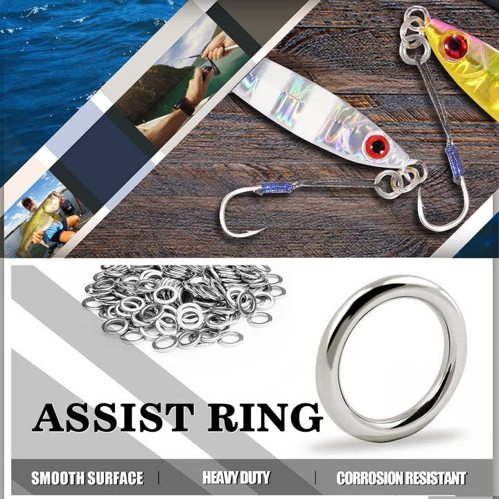 Edelstahl Verbinder Solid Ring Angeln Angelwirbel Köder Rig Angel Ringe Wirbe Meeresangeln Salzwasse