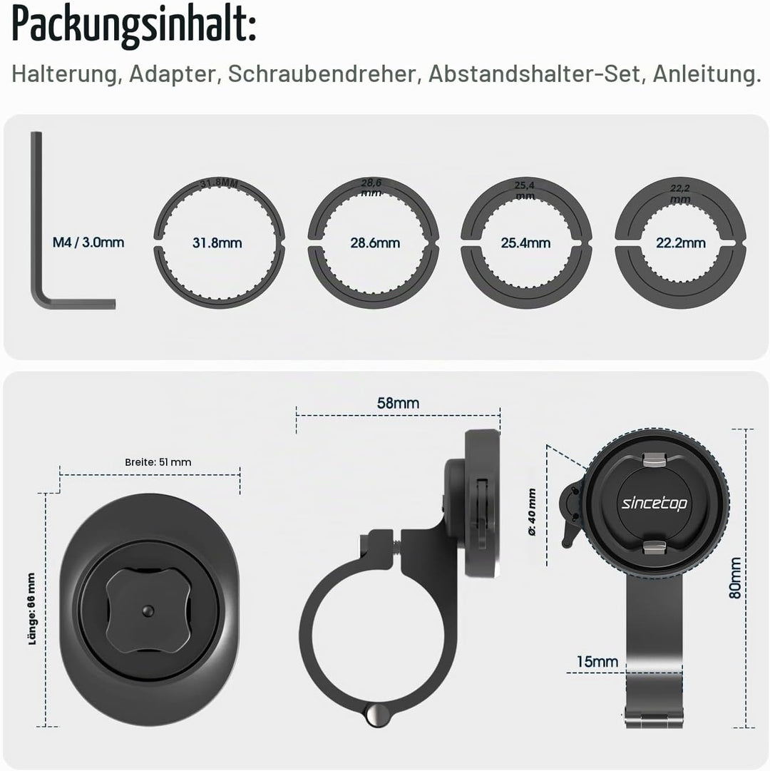 Handyhalterung Fahrrad,Motorrad Handyhalter mit universellem Adapter,Out-Front-Fahrradlenker halteru
