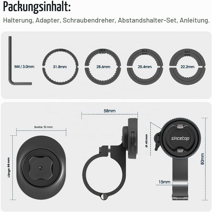 Handyhalterung Fahrrad,Motorrad Handyhalter mit universellem Adapter,Out-Front-Fahrradlenker halteru