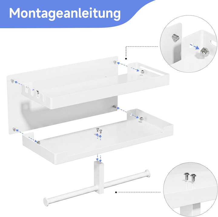 Hundegarderobe mit Ablage, Hundeleinen Halterung Wand, Schwarz Wandhalter für Hundeleine, Metall Hun