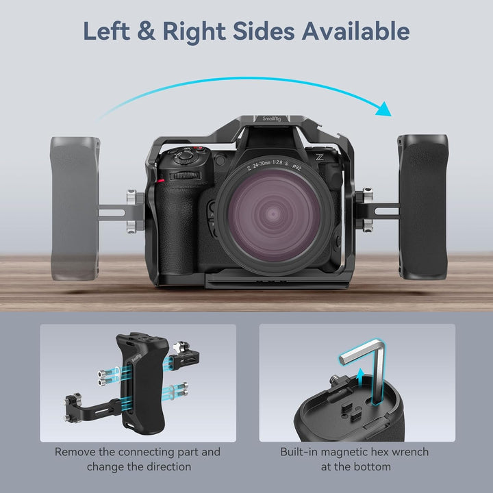 SMALLRIG 1/4" Seitengriff für Kamerakäfige, Aluminium Side Handle mit integriertem 1/4"-20 Gewindelo