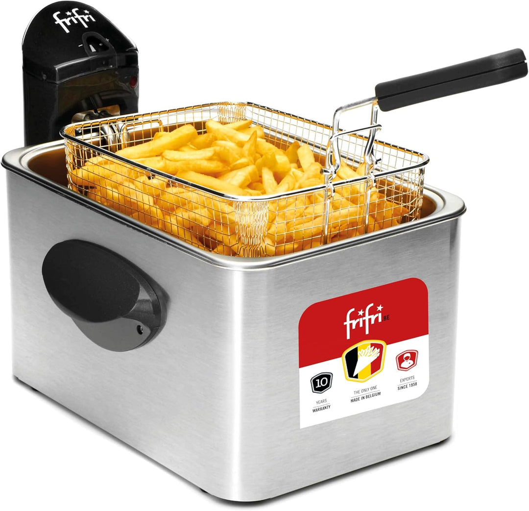 Frifri F5848-DUO Fritteuse, Edelstahl, Schwarz