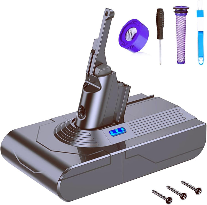 FLYLINKTECH V8 Akku, 6.0Ah V8 Ersatzakku für Dyson V8 SV10 Serie V8 Absolute V8 Animal V8 Fluffy V8