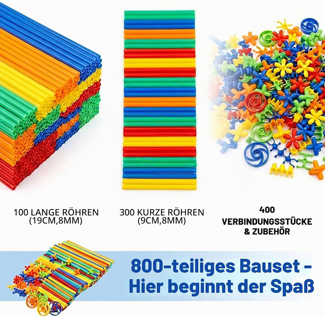 WYSWYG Konstruktionsspielzeug Bausteine 800 Stück- Kreative Verbindungsbausteine Spielzeug für Junge