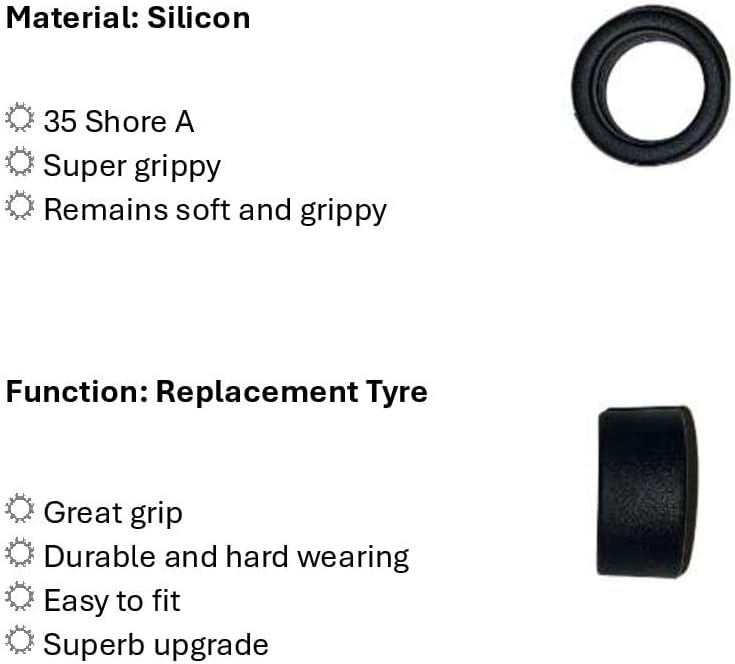 SSC Slot Cars Super Grip Ersatz Autoreifen/Reifen Set Zubehör, Large GT Slicks Kompatibel für - Scal