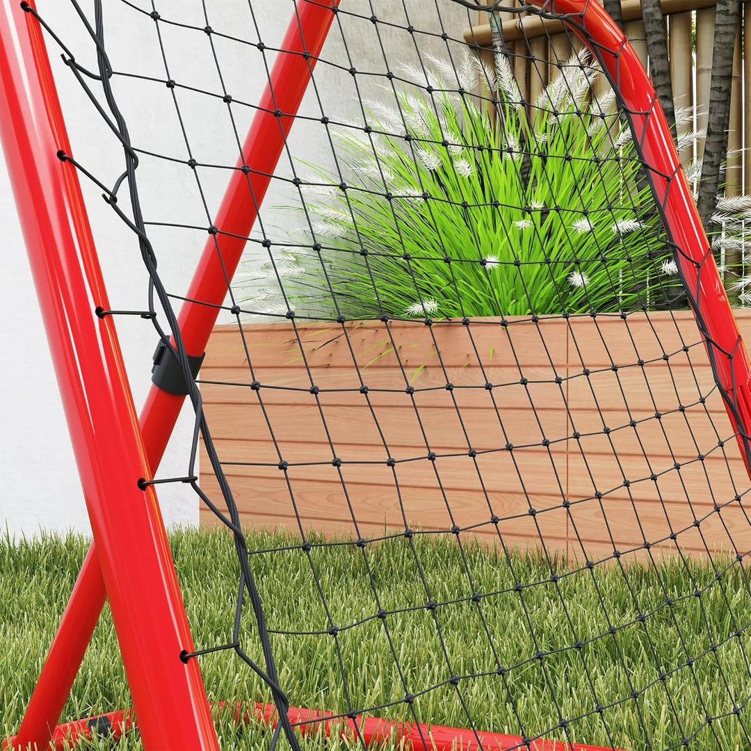 HOMCOM Rebounder für Fussball, 78 x 84 cm Prellwand mit Heringen, verstellbar in 5 Stufen, tragbar,