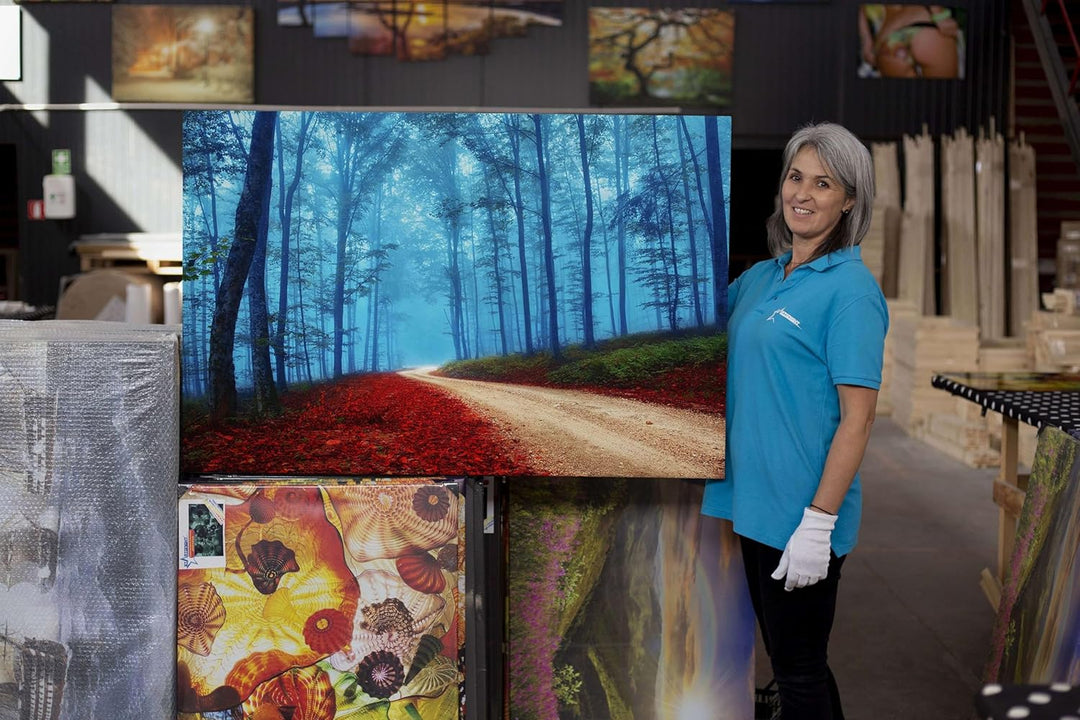 Startonight Bilder Fantasie-Rote Waldbäume, Leinwandbilder Moderne Kunst, Natur Wanddeko Kunstdrucke