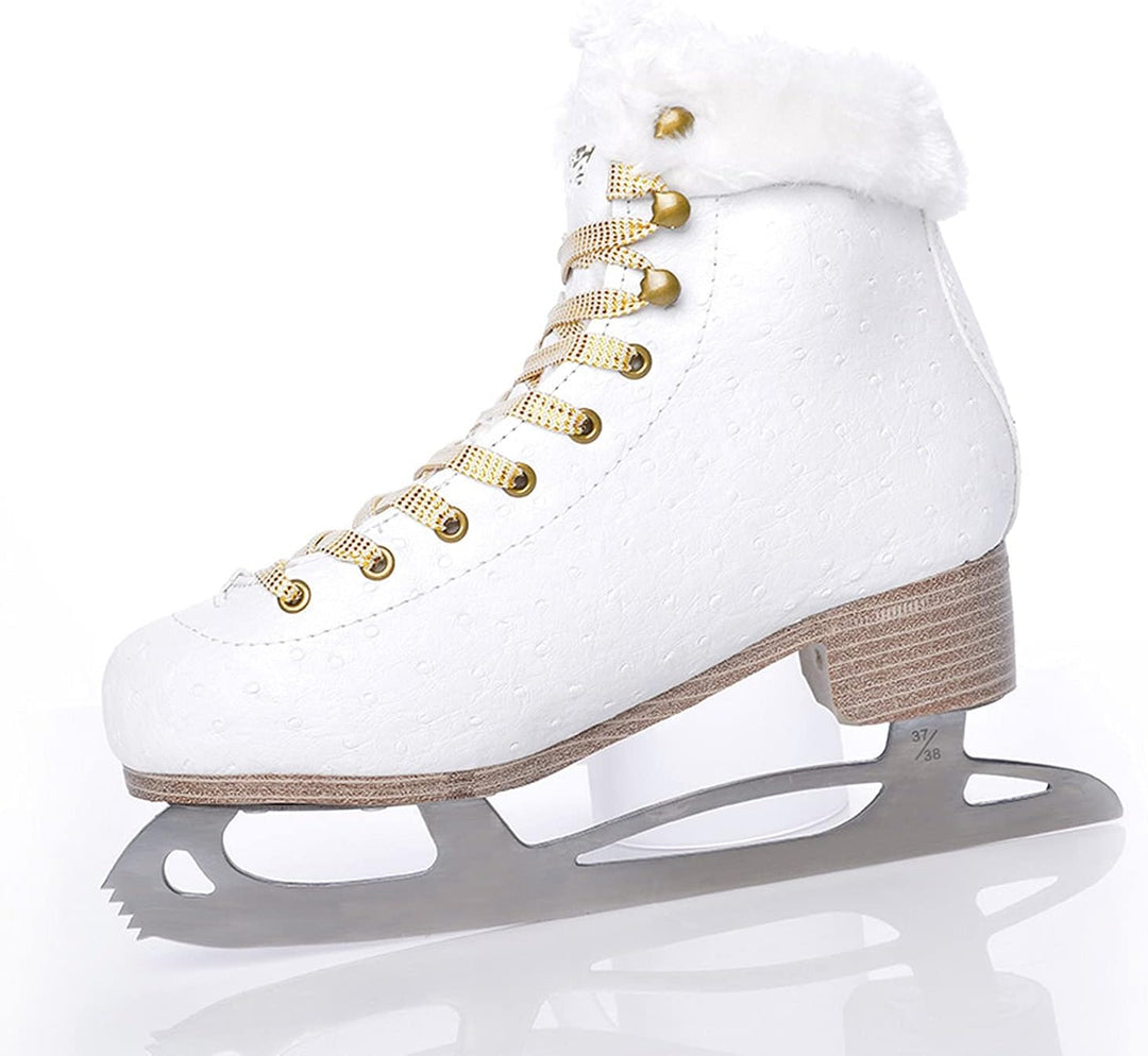TEMPISH FINE Schlittschuh | Damen | mit Kunstfell | Eiskunstlauf | Freizeit | bequem &amp; warm I weiss