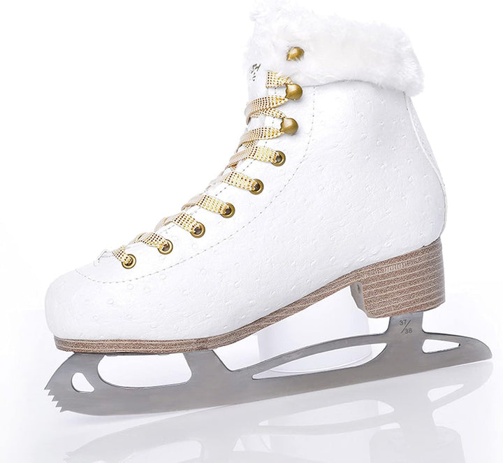 TEMPISH FINE Schlittschuh | Damen | mit Kunstfell | Eiskunstlauf | Freizeit | bequem &amp; warm I weiss