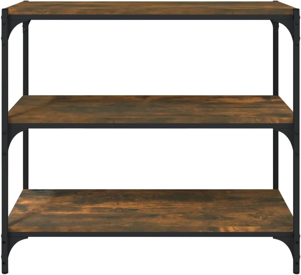 Libreria rovere fumo 80x33x70,5 cm Legno Multistrato e Acciaio