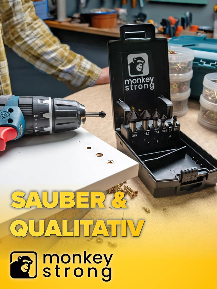 Kegelsenker Set AlTiN - Industrie Qualität - 90° Ø 6,3-20,5 mm - extra harter HSS E Co 5 mit Beschic