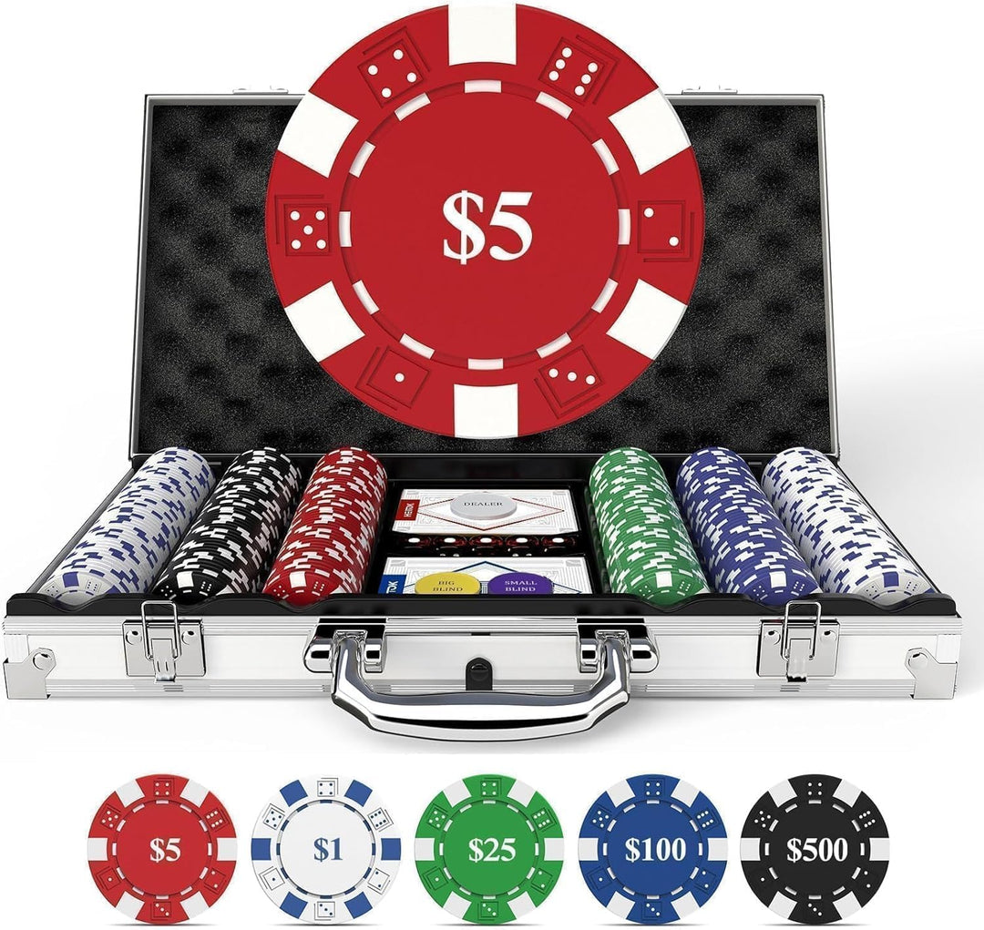 Pokerchips-Set mit Wertangaben, 500 Stück, 11,5 Gramm, nummerierte Chips mit Aluminiumkoffer, von $1