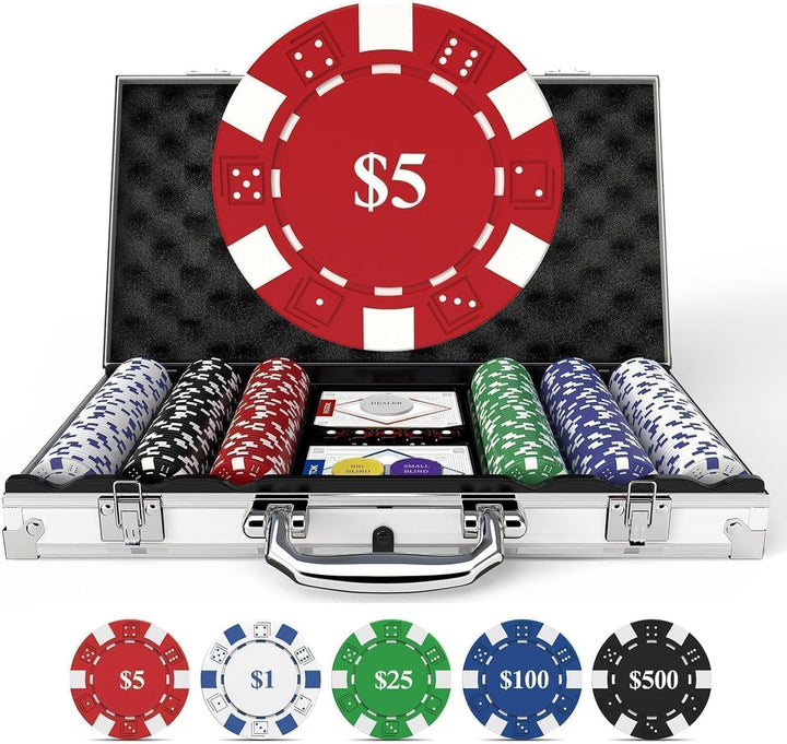 Pokerchips-Set mit Wertangaben, 500 Stück, 11,5 Gramm, nummerierte Chips mit Aluminiumkoffer, von $1