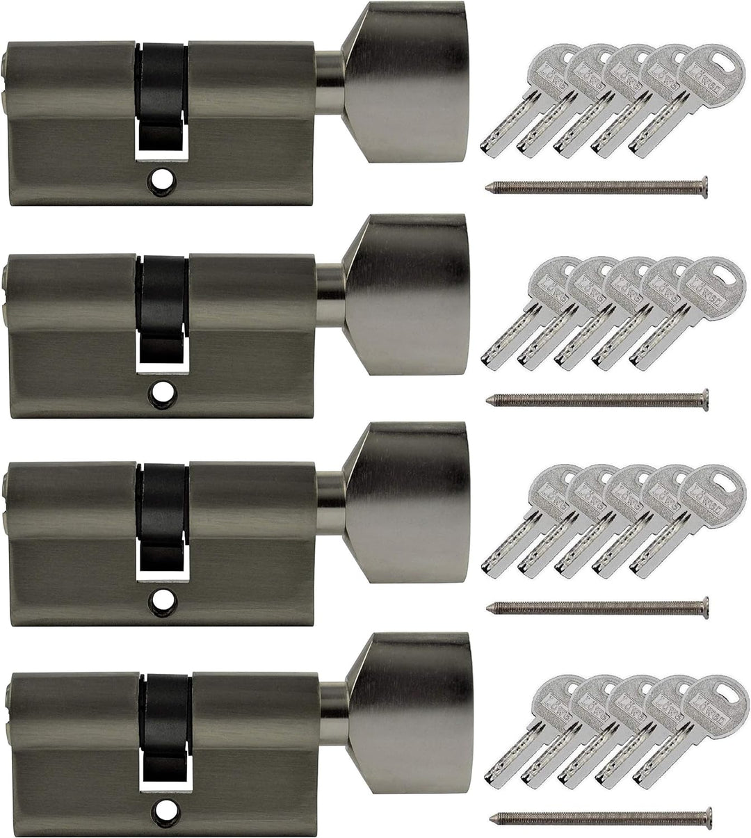 4x Knaufzylinder gleichschliessend 60 mm 30/30 KSN inkl. 20 Wendeschlüssel