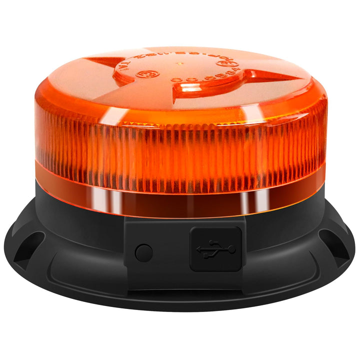 AnTom rundumleuchte akku 9 Blitzmuster 12V 24V Gelb Warnleuchte led magnet mit Autoladekabel und USB