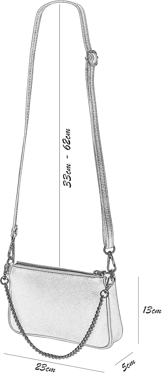 SH Leder Echtleder Schultertasche Umhängetasche Handtaschen Clutch kleine Tasche Abendtasche 23x13cm