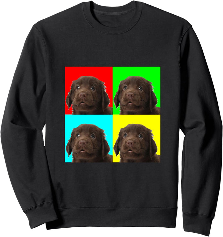 Pop Art Dog Retriever Flat-Coated Sweatshirt