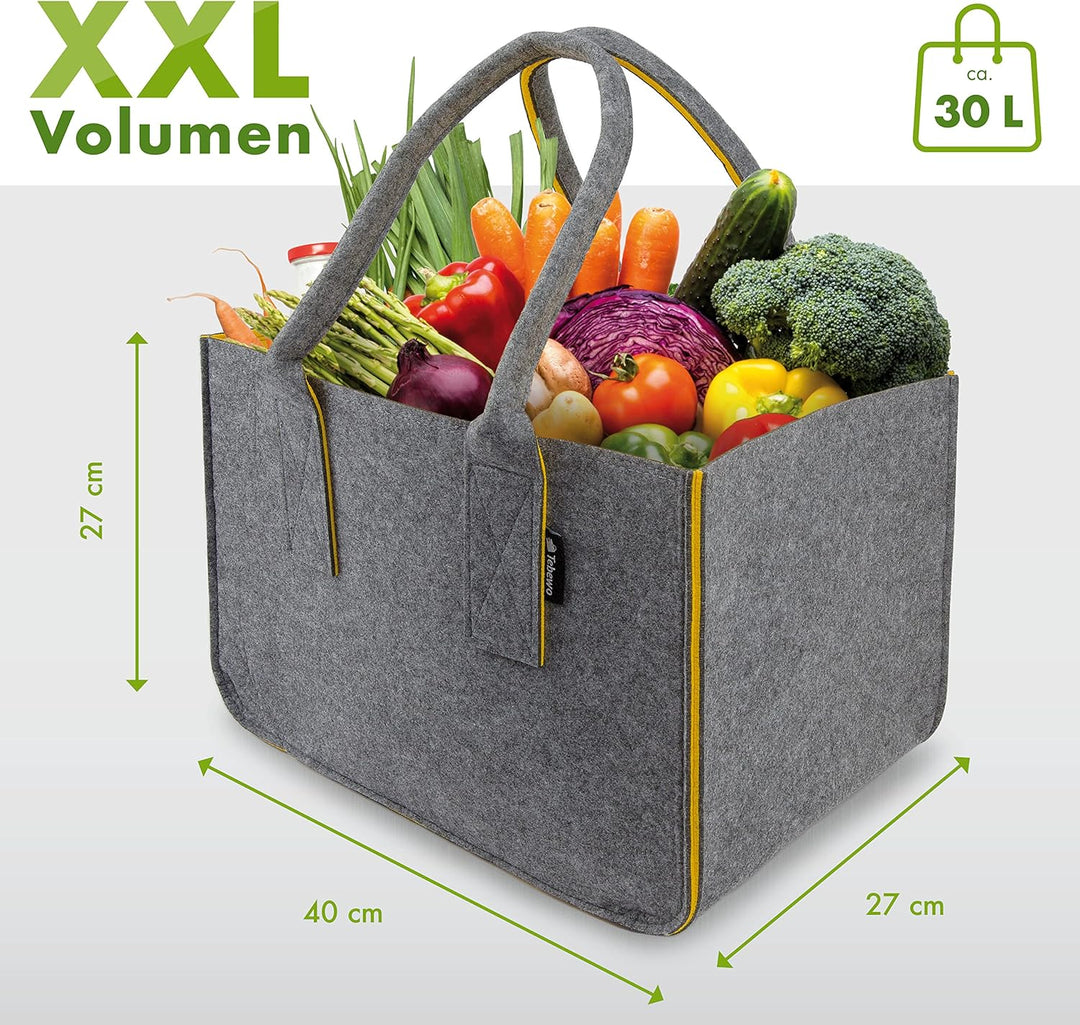 Filztasche - praktische Einkaufstasche - modische Shopping Bag - Einkaufskorb aus Filz - faltbare Tr