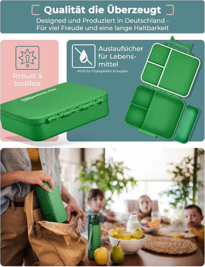 My Vesperbox® Brotdose für Kinder mit Fächern Liv [MADE IN GERMANY] - Lunchbox mit Trennfächern - Be