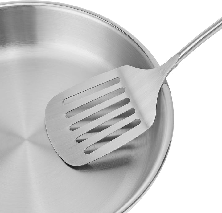 RESTO Universalpfanne 24 cm, Bratpfanne aus Edelstahl - Pfanne mit dreilagiger Basis, Energieeinspar