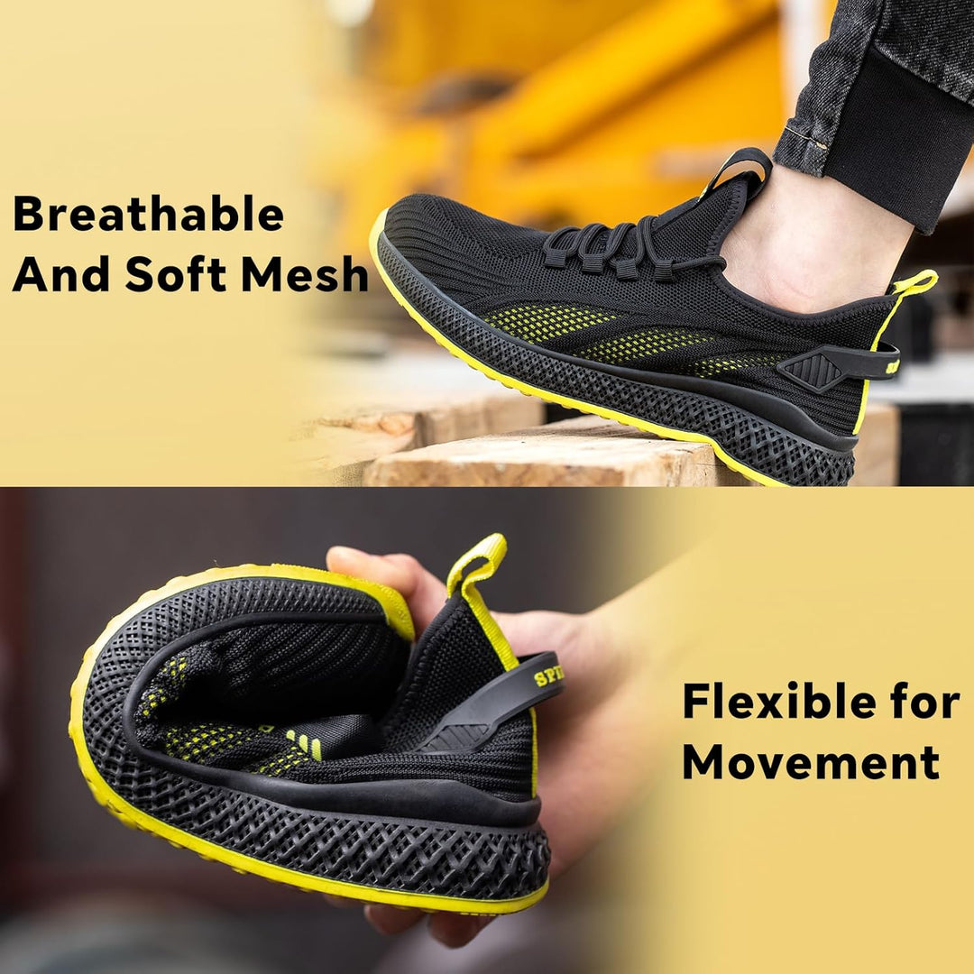 SPIEZ Unisex Sicherheitsschuhe mit Stahlkappe s1, Pannensichere leicht Arbeitsschuhe für Damen und H