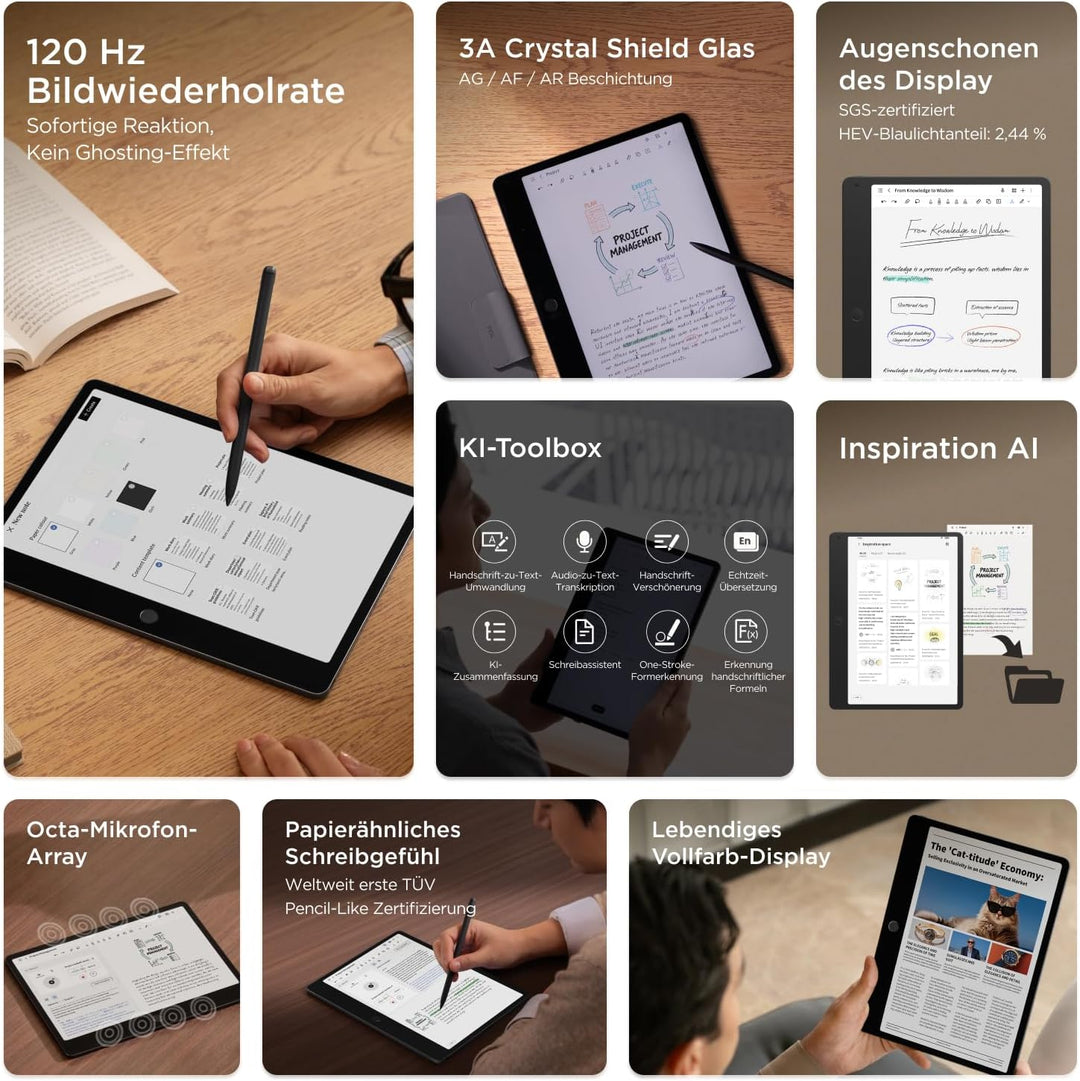 TCL Note A1 NXTPAPER Tablet | 11,5" NXTPAPER Pure Display | 3A Crystal Shield Glas | AI-Toolbox | 16