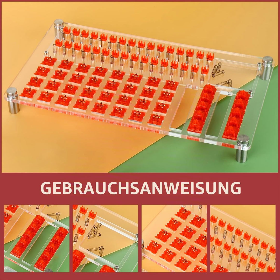 RUNJRX Acryl-Schmierstation für 32 Schalter, Tastatur-Schmierset, Schalteröffner, Schalter-Schmiermi